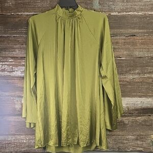 Shein Elegant Olive Green Backless Women's Top, Size L